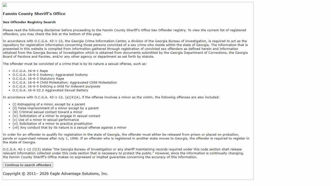 Sex Offender Information