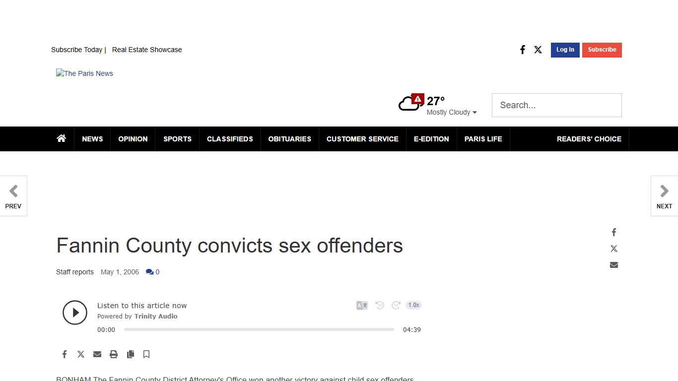 Fannin County convicts sex offenders News theparisnews.com