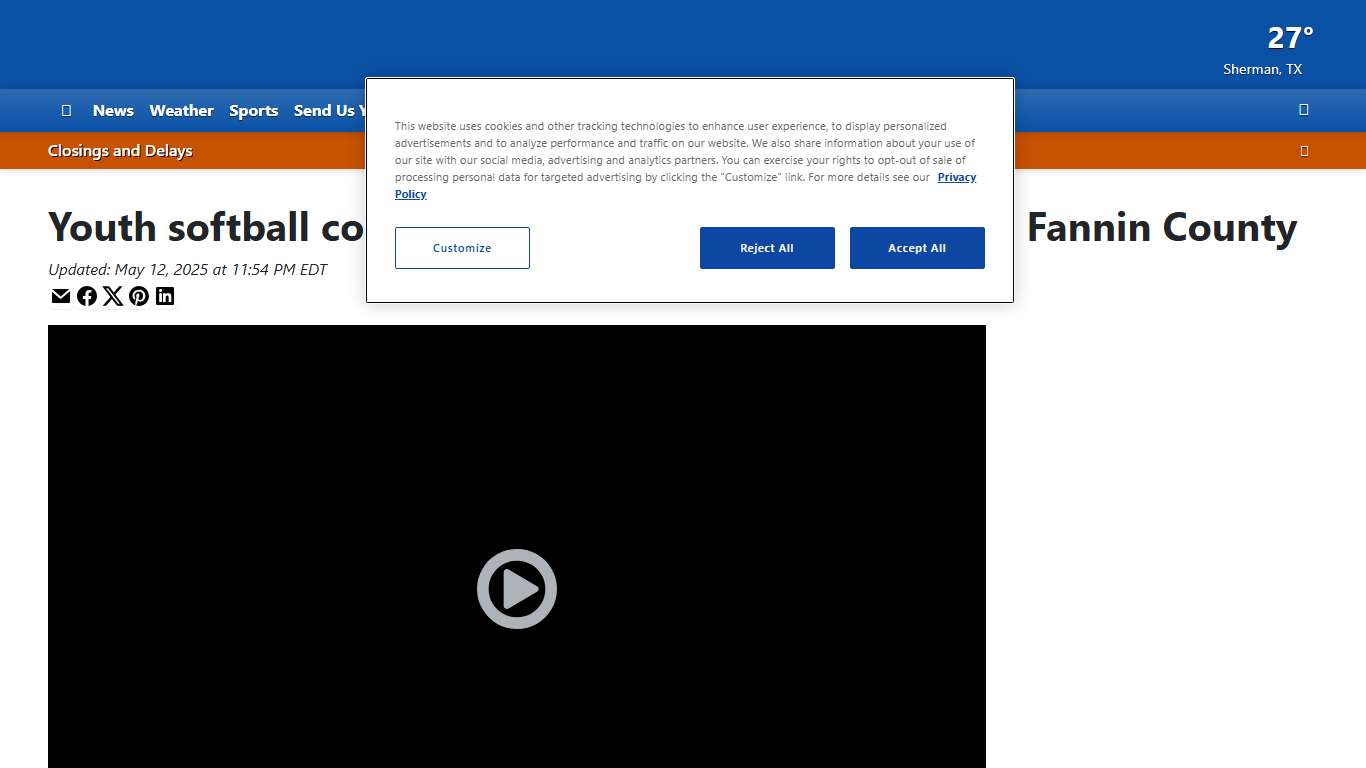 Youth softball coach arrested for child sex crimes in Fannin County