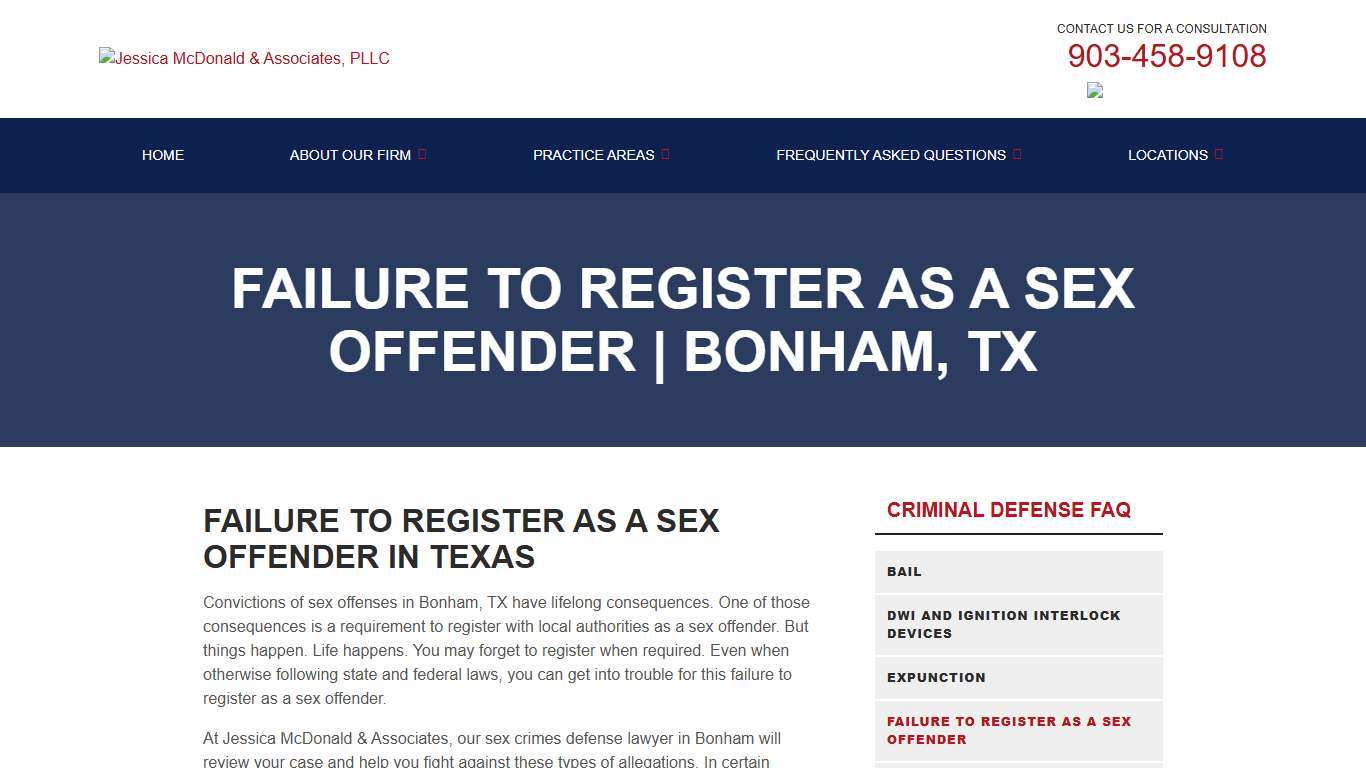 Failure to Register as a Sex Offender in Texas
